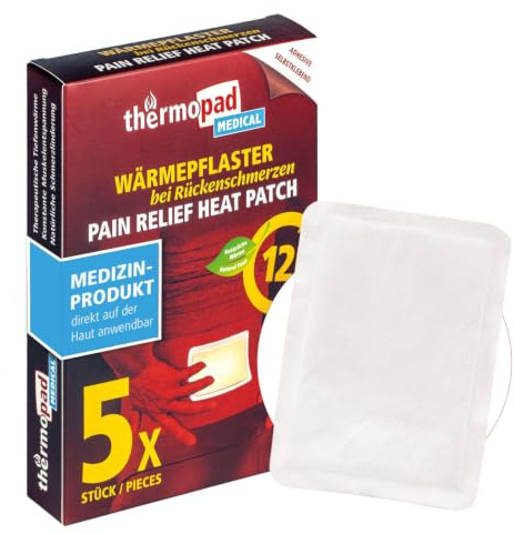 THERMOPAD Medical - 5 Wärmepflaster bei Rückenschmerzen (12h) | Wärme zur Linderung von Muskelverspannungen - Rücken-Wärmepad