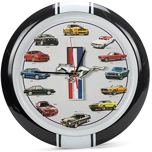 Mark Feldstein & Associates History of Mustang Sound Wall Clock, 13 Inch Black