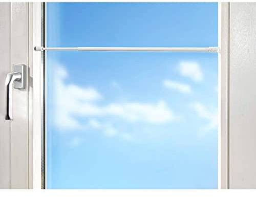 genialo Gardinen-Klemmstange Flexi , Scheibenstange für Fenster, Gardinenstange Teleskopstange ausziehbar, ohne kleben, weiß