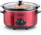 VonShef Schongarer Slow Cooker 6,5L mit Glasdeckel – Metallic Rot…