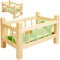alles-meine.de GmbH 2 in 1: Puppenbett & Puppenwiege - aus Holz - UMBAUBAR - mit Bettzeug - Jungen Farben - 34 cm lang - Bett aus Naturholz - für Puppen - Decke & Kopfkissen ..