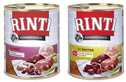 Rinti Kennerfleisch Multipack Ente und Rentier | 24x 800g Hundefutter