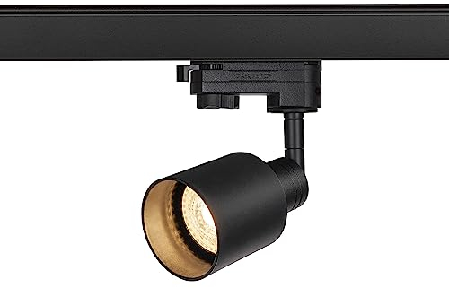 SLV PURI TRACK | LED Strahler 3-Phasen, Dreh- und schwenkbarer Schienen-Strahler, Deckenstrahler, Deckenleuchte, Schienensystem, Innenbeleuchtung | GU10, schwarz, inkl. 3P.-Adapter