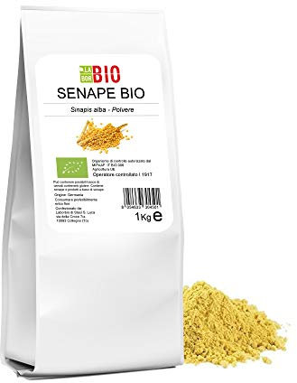 Senape gialla polvere Bio 1 Kg - 100% Naturale Vegan senza conservanti - Mostarda Salse Condimenti in cucina - LaborBio