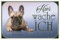 Blechschild 20x30cm gewölbt Französische Bulldogge Hund Deko Geschenk Schild