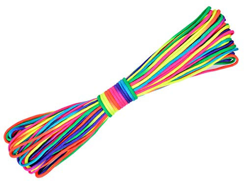 Alsino Paracord Survival Seil Fallschirmschnur Regenbogen Farbe - Länge: 30 Meter, Stärke: 4 mm (PC-048)