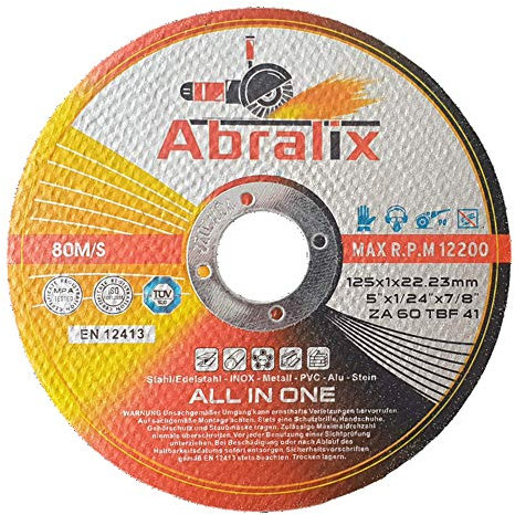 Trennscheibe NEUHEIT *All in One* Ø115mm Ø125mm Ø230mm Extradünn für Metall, Stahl, Edelstahl/INOX, Aluminium, PVC, Beton, Stein für Winkelschleifer in verschiedenen Mengen (50, Ø125mm x 1mm)