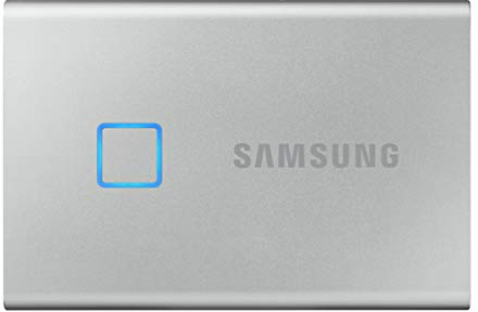 Samsung T7 Touch Portable SSD - 1 TB - USB 3.2 Gen.2 External SSD Metallic Silver (MU-PC1T0S/WW)