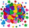 Bosdontek 300 Stück Glitter Schaumstoff Sticker Selbstklebendes Stern-Miniherz-dekorativer Aufkleber für Wand-DIY Fertigkeit-Verzierung Satz (Mix Glitter)