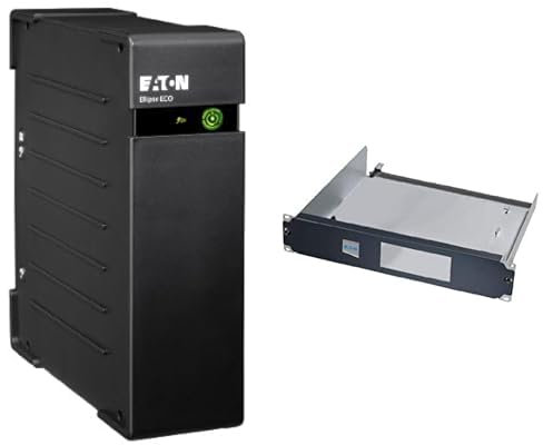 Onduleur Eaton Ellipse ECO 650 USB FR - Off-Line UPS - EL650USBFR - 650VA (4 Prises FR) & Kit de Montage pour Rack 2U 19