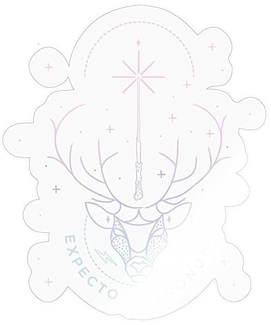 Spreadshirt Harry Potter Hirsch Expecto Patronum Sticker, max. 10x10 cm, 10 x 10 cm, Transparent glänzend