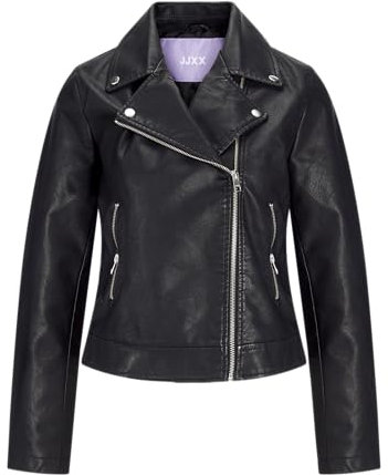 JACK & JONES Jjxx Jxgail Faux Leather Biker Jacket Noos Giacca in Ecopelle, Nero, XS Donna