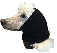 Pet Hoodz für Hunde, Angstzustände, Fellpflege, Ohrenschützer, beruhigende Kapuze, Ohrenkompression, Haustier-Kapuzenpullover, Hunde-Ohrwickel, Schwarz, Größe XL