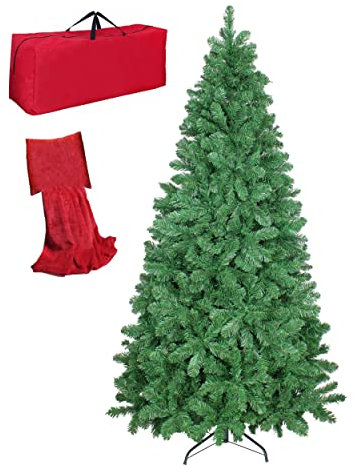 Totò Piccinni Albero di Natale VERDE, Folto, Effetto Realistico, Incluso Borsone (Verde, 240 cm)