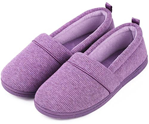 EverFoams Pantofole da donna in memory foam, leggere, in spugna, con suola in gomma antiscivolo, Lilla, 41 EU