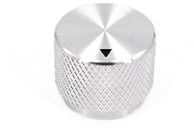 SagaSave 2 Stück Aluminiumlegierung Potentiometer Knopf Lautstärkeregler Drehknopf gerändelte Welle Loch für 6mm Durchmesser Welle Gitarre Volume Audio Knob