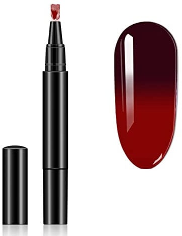 Nail Gel Pen Temperature Colour Changing Gel Nail Polish Soak Off UV LED Gel Nail Varnish Pen DIY Manicure Art Gel Pen Beauty Gifts for Women Girls