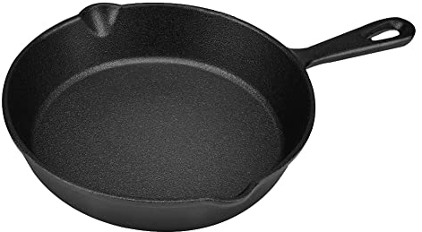 Cast Iron Pan, Non-Stick Frying Pan Uncoated Skillet Pan Cast Iron for Camping Stove Outdoor Indoor Use(20cm/7.8inch)