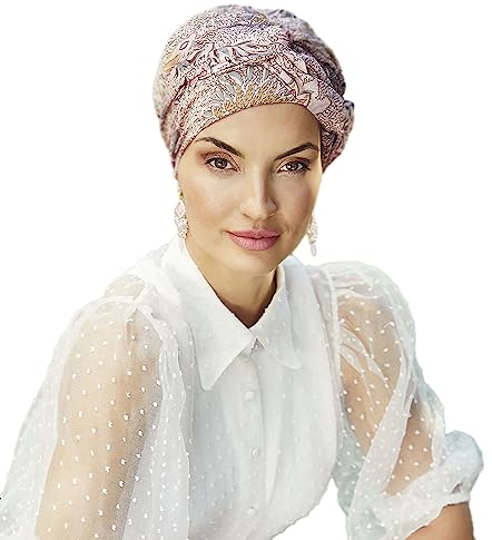 Boho Spirit Women's Amber Turban, Pastel Rose Bouquet, One Size