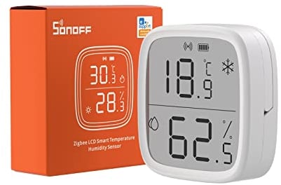 SONOFF SNZB-02D Mini sensore di temperatura e umidità ZigBee, termometro igrometro per interni, display LCD, compatibile con Alexa/Google Home
