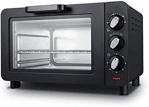 RKYRRKI Mini Horno de 15 litros, Mini Horno eléctrico Negro con Temporizador pequeño Horno eléctrico para Caravana hogar Horno pequeño útil