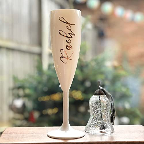 LeDiYouGou Verres À Champagne Gravés Personnalisés,Flûte en Verre Prosecco Blanc Personnalisé Demoiselle d'honneur Tasse À Vin Fête Acrylique Gobelet Mariée Cadeaux De Vacances pour Ses Couples,Blac