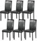 ZZINOKE Chaises de Salle à Manger Lot de 6,Chaise de Cuisine Rembourrée à Dossier Haut,Chaise de Salon en Simili Cuir,Pieds en Bois Massif,Restaurant,Salle de réunion, Bar, Noir