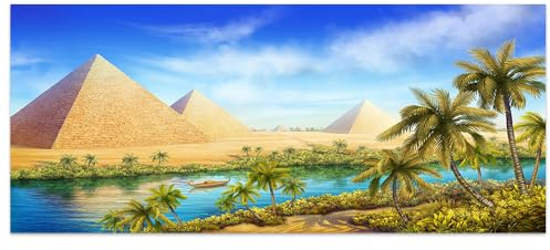 DCIDBEI / 110 x 50 cm DIY 5D Diamond Painting ägyptische Landschaft, Stickerei Kreuzstich Diamant Pyramide, dekoratives Handwerk Treppe Wohnzimmer/Bestes Geschenk/Mosaik Diamond Art