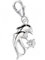 Goldene Hufeisen Charm Anhänger Delfine 925 Sterling Silber Zirkonia Karabiner