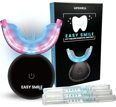EASYSMILE - Kit Blanqueador Dental Profesional con Luz LED 32X, 3 Geles, Blanqueamiento Dental en Casa, Obsessive Blanqueador Dientes, Elimina Manchas, Teeth Whitening Seguro y Eficaz