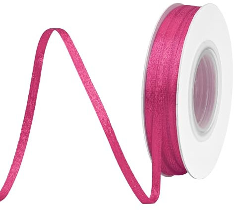BVIEAKD 3mm breit 45m Long Double Face Rose Satin Ribbon Stoffband für Geschenkverpackungen Sehr geeignet für Hochzeiten Dekoration Blumenstrauß Ballons Kunsthandwerk Nähen Haarschleife