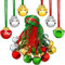 KAHEIGN 60Pcs Glöckchen Weihnachtsbaumschmuck Glocke 40cm Weihnachtsglocken Halsketten mit 2cm kleiner Glocke für Weihnachten DIY Deko, Strumpffüller, Heimdeko(6 Stile)