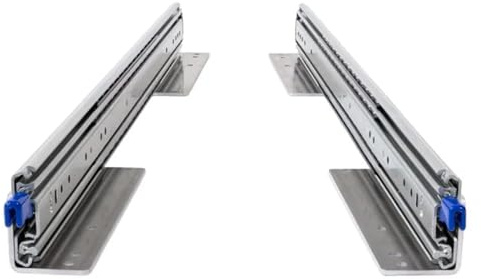 BRASOM Auszugsschienen Bodenmontage - Schwerlastauszug 1300mm, 250kg, 52 inch, Heavy Duty, Lock in/aus Schubladen Schienensystem, Kugellager, links und rechts