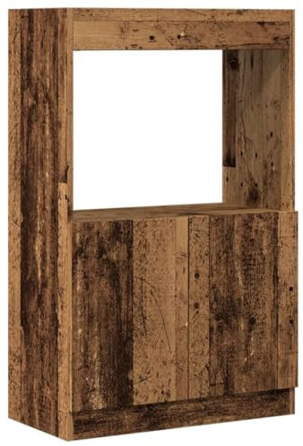 vidaXL Highboard, Sideboard mit Stauraum, Kommode Schrank für Wohnzimmer Büro Schlafzimmer, Anrichte Beistellschrank Bücherschrank, Altholz-Optik Holzwerkstoff