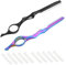 2Pcs Effiliermesser Haarschneidemesser Haarmesser Haar Styling Rasiermesser Haarstyling Friseur Effilierrasierer für den Salon und Heimgebrauch mit 10 Ersatzklingen Haarrasierkamm(Schwarz+Bunt)