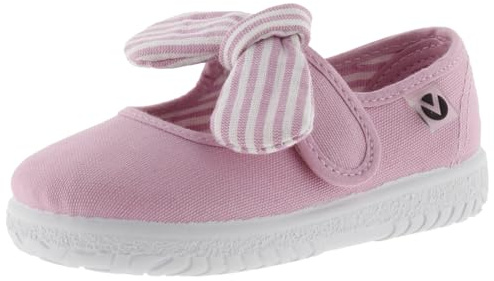 victoria Mary-Janes Unisex Ojalá Canvas & Klettverschluss & Schleife mit Streifen 105110 für Kinder Petalo 23
