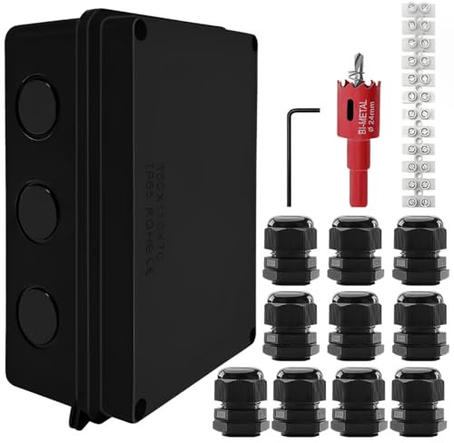Xpieoyrm Scatola di Giunzione Elettronica, Scatola di Giunzione Elettrica Impermeabili IP65, Scatole Elettriche Cavo Connettori Esterni 150 x 110 x 70 mm,Plastica ABS Impermeabile Scatola Derivazione