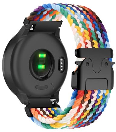 Tressé Bracelet en Nylon Compatible avec Garmin Venu/ Venu 2 Plus Bracelets de Montre, Réglable Boucles Latérales en Métal Sport Hommes Femmes Sangles de Rechange pour Garmin Venu/ Venu 2 Plus (26)