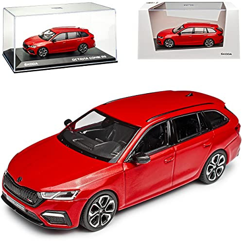 Skod. Octavia IV RS Kombi Velvet Rot 4. Generation Ab 2019 1/43 Norev Modell Auto mit individiuellem Wunschkennzeichen