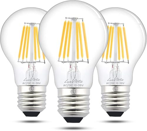 KOOYWAN A60 E27 LED-Leuchtmittel, Niederspannung 12V-24V, Warmweiß, 3000K, 6W, 600lm(3 Stück).