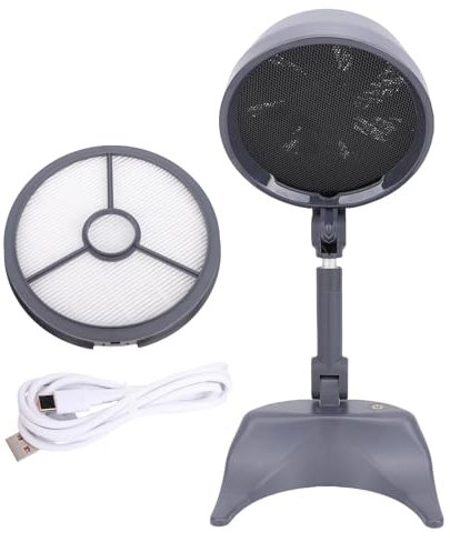 TOPINCN Portable Range Hood, 3 Speed Foldable Kitchen Exhaust Fa, 360 Degree Airflow, Adjustable Height Desktop Range Hood with Detachable Filter, Ideal for Indoor BBQ, Hot Pot