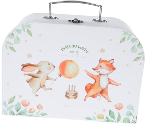 FOMIYES Kinder Selbstgemacht Pappkoffer aus Stabilem Papierboard mit Praktischem Griff für Geburtstagsgeschenke und Kreative Aufbewahrung zu Hause oder Dekoration