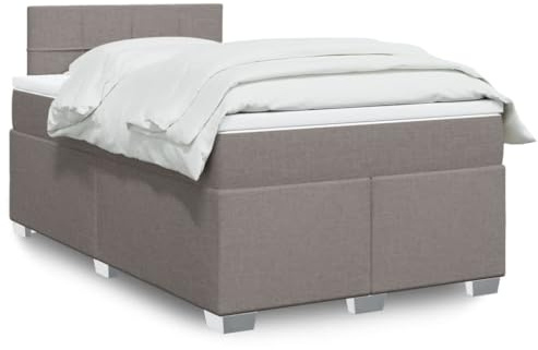 EMYRLXQW Betten & Zubehör, Betten & Bettrahmen - Boxspringbett mit Matratze Taupe 120x200 cm Stoff