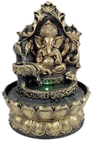 Statue de Ganesh hindou porte-bonheur - Fontaine à eau - Méditation - Décoration de chambre à coucher - Cadeau
