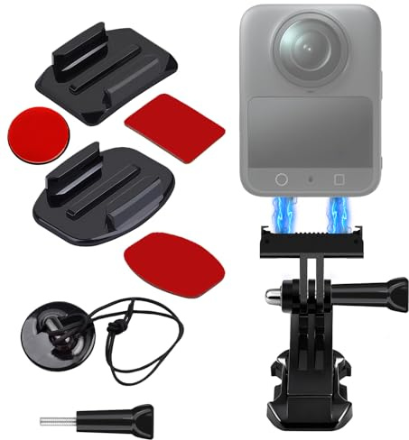 Motorcycle Helmet Adhesive Mount & Magnetic Adapter for Osmo 360/Action5-3 | Adhesive Helmet Sticky Tether Mount with Quick Release Adapter compatible for DJI Osmo 360/Action5-3 for Skiing Moto Surfing