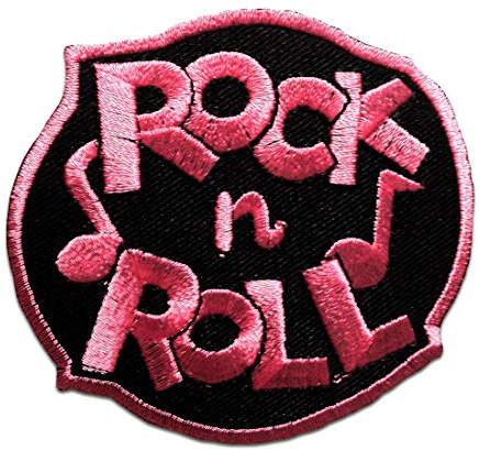 Catch the Patch Rock N Roll - (Größe: 7,5 x 7 cm) – Stickpatch – Ideal für Kutte, Rockerjacke, Jeansweste, Kleidung & Accessoires – Robuster Patch für Erwachsene