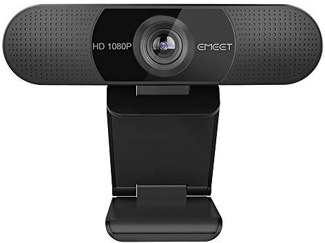 eMeet 1080P Webcam - Konferenz Video Full HD Webcam zum Anrufen, mit einstellbarem Fokus und Licht, Ihr Video Recording Kamera Master