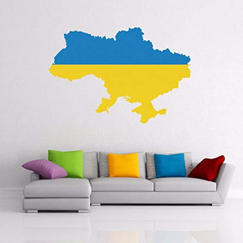 DIYthinker Flaggen-Karte von Ukraine Wand Vinylaufkleber Custom Home Dekoration Wand-Aufkleber Hochzeits-Dekoration PVC-Tapeten Mode-Design