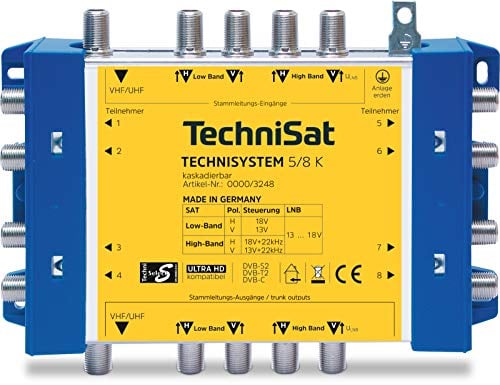 TechniSat TECHNISYSTEM 5/8 K - Kaskade zur Erweiterung der Grundeinheit (Multischalter-System für Großanlagen, mit Anschlussmöglichkeit von 4 ZF-Ebenen/Sat Blöcke, für Quattro-LNB)