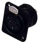 Stagg 16040 3 Pin Female XLR Panel Mount - Metal Black